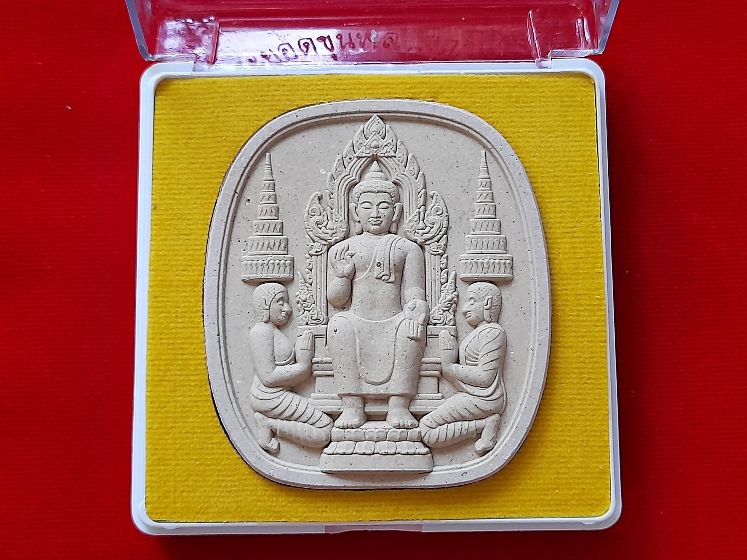 พระยอดขุนพล หลัง หนุมาน สี่กร ขี่สิงห์ #พิมพ์ใหญ่จัมโบ้ สีขาว เนื้อผงแก่ผงพุทธคุณ ปี2565 #รับประกันแท้ - หลวงพ่อเล็ก วัดท่าขนุน