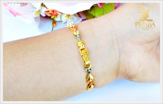 สร้อยข้อมือพลอยแท้ ประจำวันเกิด เงินแท้ ชุบทอง