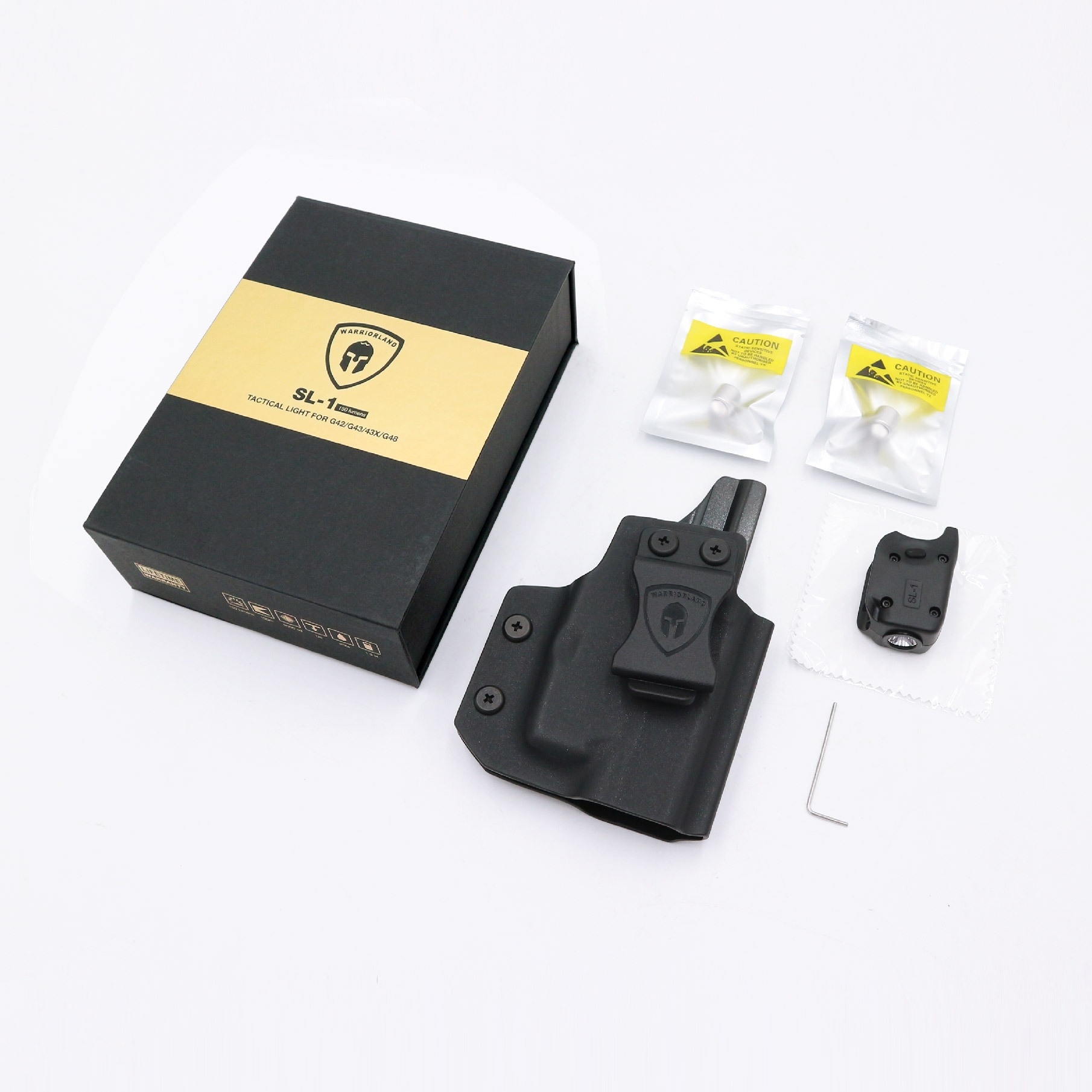 ไฟฉาย Warriorland SL-1 + ซองพกใน Kydex G43G43X ( เฉพาะรุ่นที่ไม่มีราง ) (K2460)