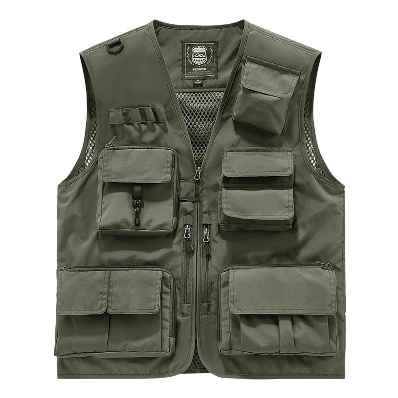 เสื้อกั๊กพิมพ์ลายหลายกระเป๋าสำหรับผู้ชายไซส์ใหญ่ในช่วงฤดูร้อนใหม่สำหรับผู้ชายและผู้หญิง เสื้อกั๊กถ่ายภาพกลางแจ้ง เสื้อกั๊กปีนเขา N6811003 สีภาพ S-6XL