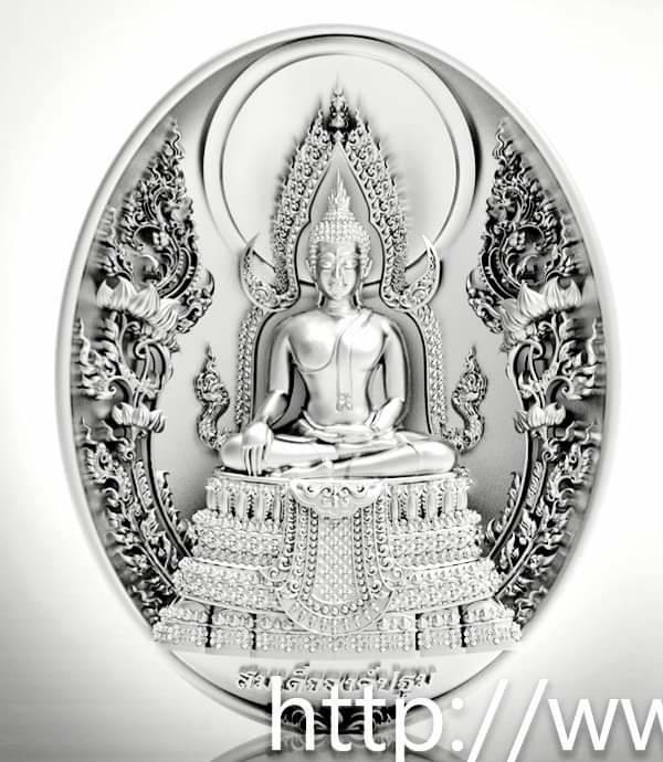 เหรียญสมเด็จองค์ปฐมมหาสะท้อน หลังยันต์เกาะเพรช เนื้อเงินแท้(ชนวนเงินแท้ล้วนๆ จากการหล่อ พระปัจเจกพุทธเจ้า 40นิ้ว) ปี2564 - หลวงพ่อเล็ก วัดท่าขนุน