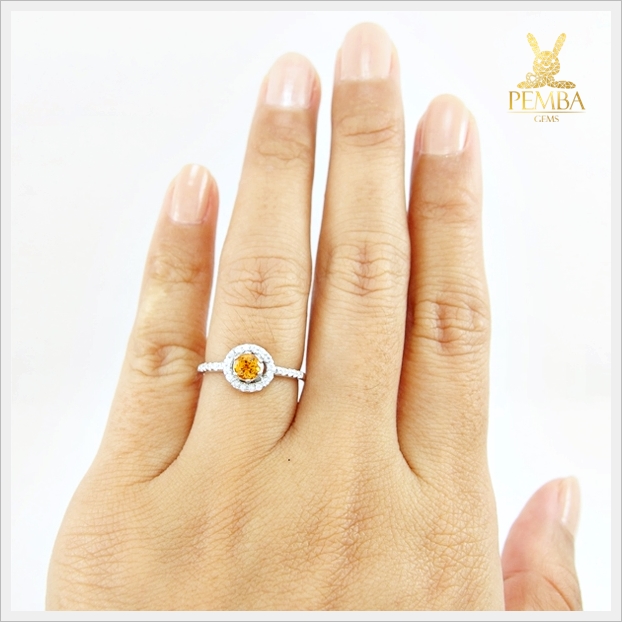 แหวนบุษราคัมแท้ สีน้ำทอง สวยใสเป็นประกาย ใส่ติดนิ้วน่ารักๆ แหวนพลอยแท้