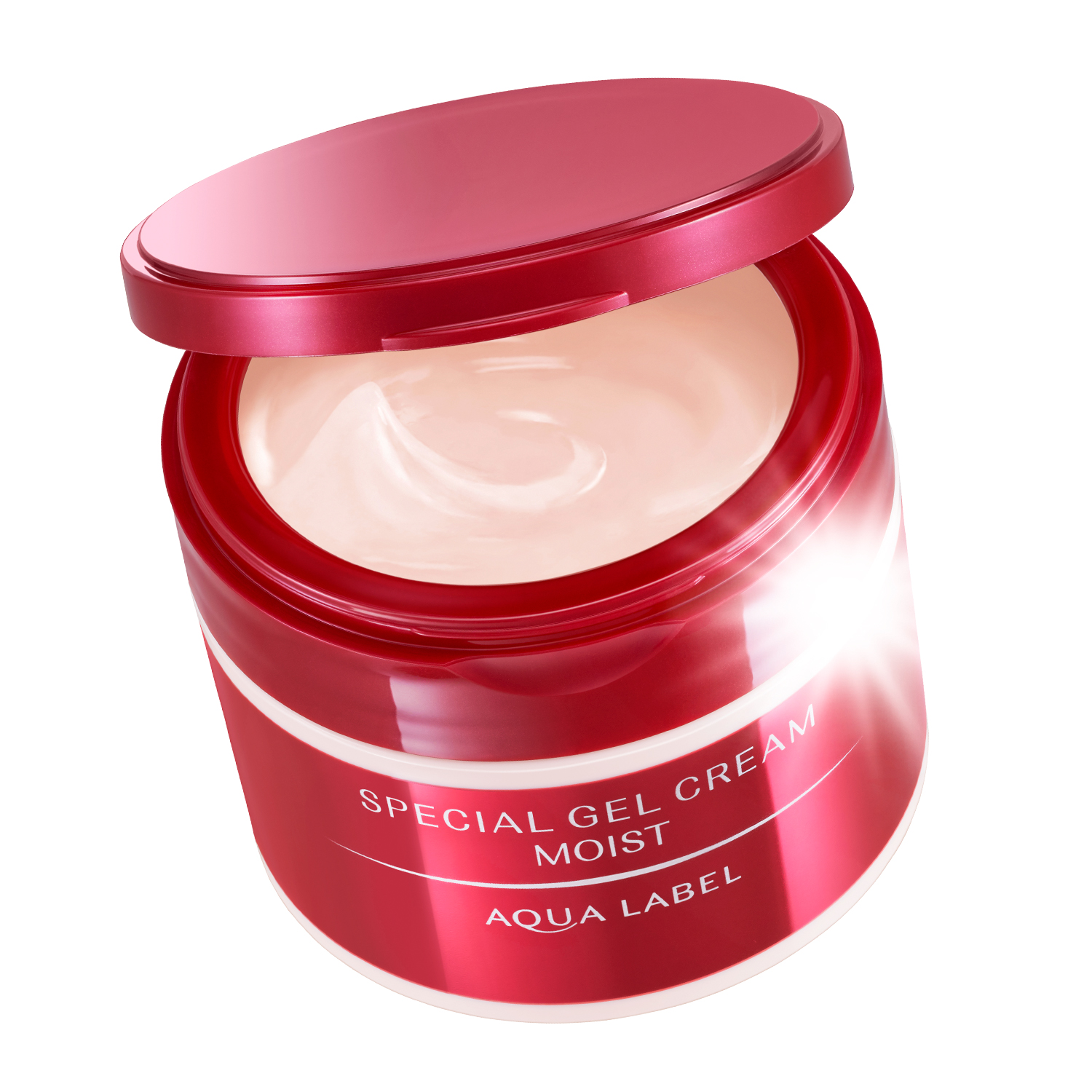 (กล่องแดง) Shiseido Aqualabel Special Gel Cream Moist 90g เจลครีมรวมทั้ง โลชั่น, ครีม, อิมัลชั่น, เอสเซ้นส์ และมาส์ก อัดแน่นไปด้วย Hyaluronic Acid และ Collagen GL เพื่อผิวนุ่มเด้งอิ่มน้ำ ดูยืดหยุ่นเรียบเนียน เบาสบายหน้า