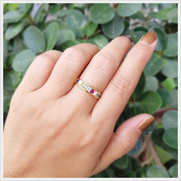 แหวนนพเก้าแท้ เพชรแท้ ใส่ติดนิ้วน่ารักๆ (สั่งทำได้ค่ะ)