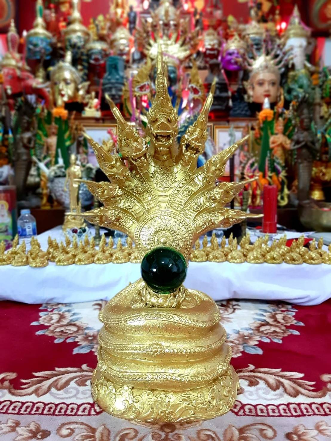 รูปหล่อ รูปปั้น พญานาค 9เศียร เนื้อโลหะ - (ขนาด สูง60ซม ฐาน30ซม หนัก16กิโล) Pre-Order