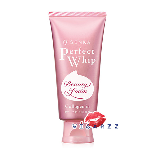 (120g Collagen In) Shiseido Senka Perfect Whip Collagen In 120g โฟมเนื้อนุ่มแบบวิปครีม ผสมคอลลาเจน เพื่อผิวสะอาดพร้อมความรู้สึกกระชับ เนียนนุ่มมากขึ้น