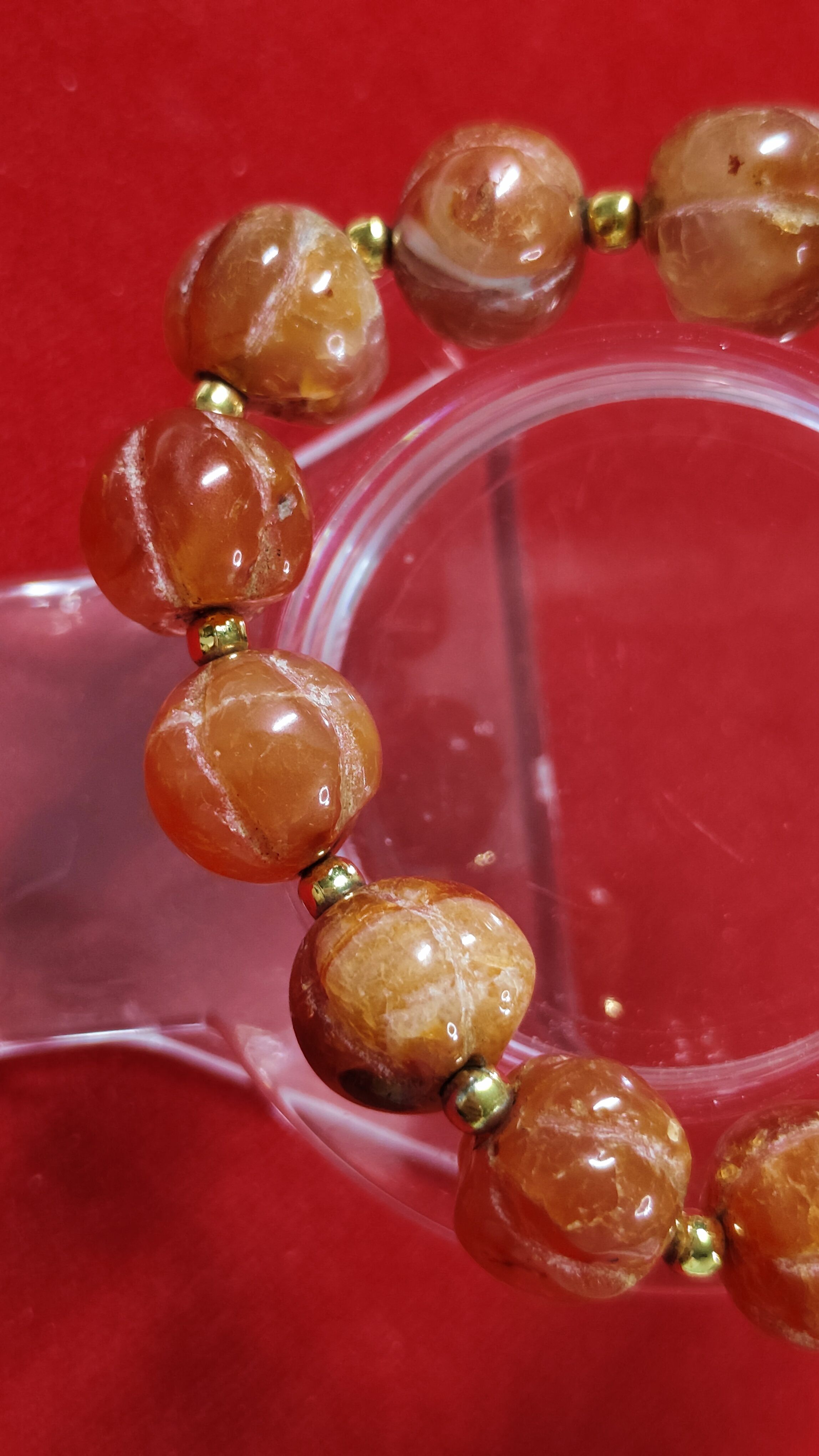 ข้อมือหินคาเนเลี่ยนแกะฟักทองรหัสbh-0035