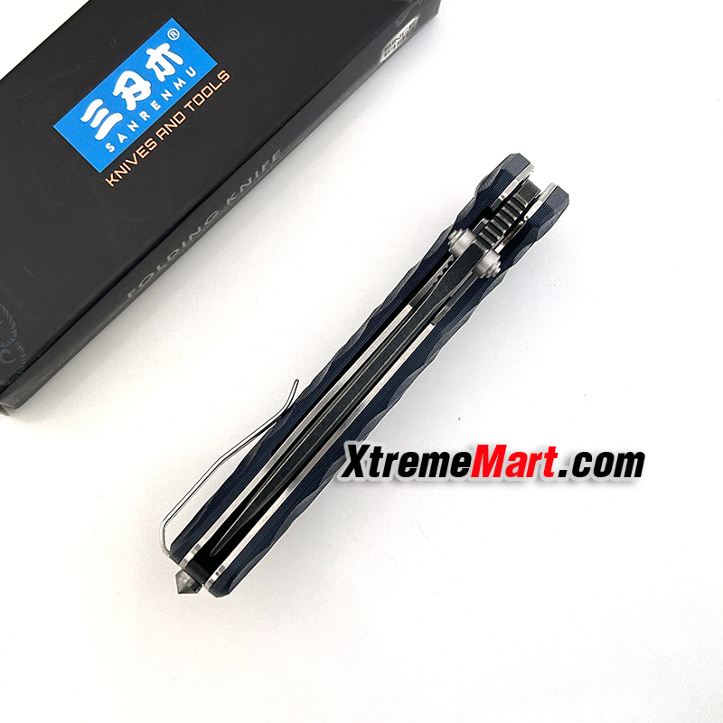 มีดพับ SANRENMU 1005 SRM-1005-GX2 ใบมีดสแตนเลส 9cr14mov ด้ามG10สีดำ จุดหมุนระบบตลับลูกปืน(Ball Bearing) เปิด-ปิด ลื่นมาก