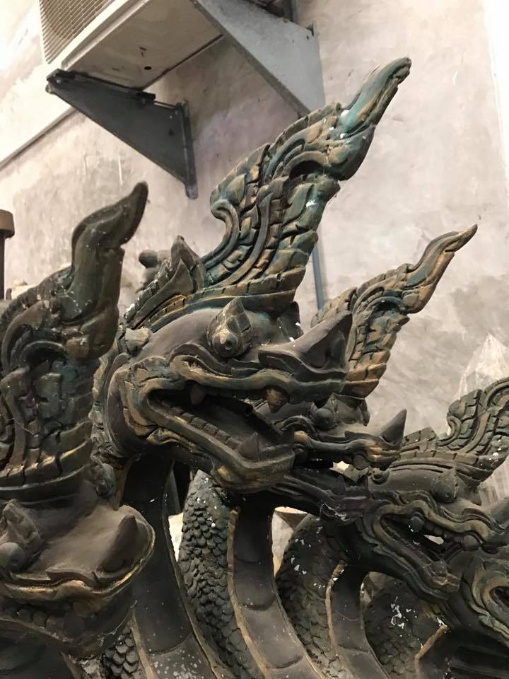 พญานาค 7 เศียร สีดำ องค์ใหญ่ เนื้อโลหะ