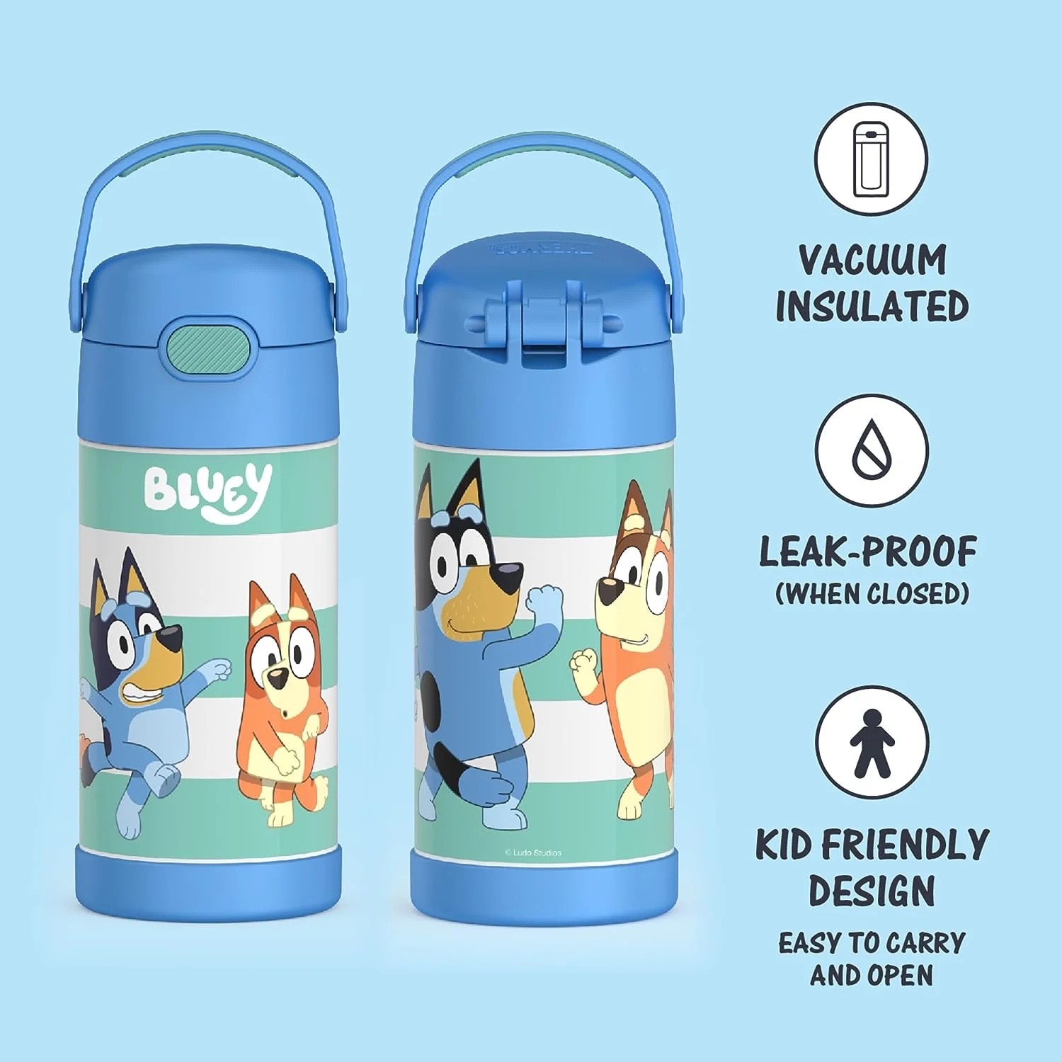 กระติกน้ำสเตนเลสรักษาอุณหภูมิ Thermos Bluey FUNtainer Vacuum Insulated Stainless Steel Bottle 12OZ with Bali Handle