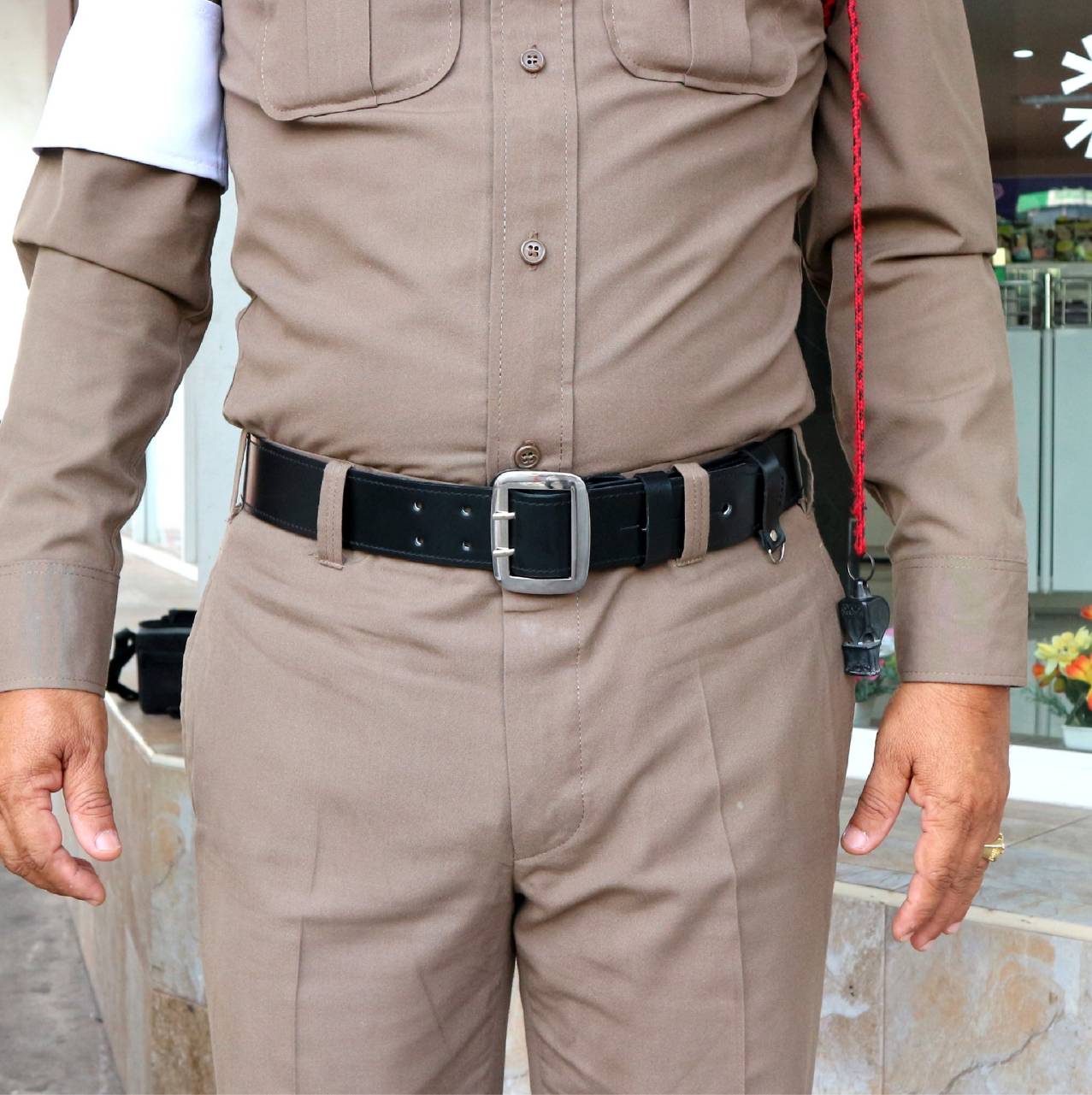 🇹🇭⫸ เข็มขัดตำรวจ หนังแท้ 2 หน้า ขนาดยาวพิเศษ