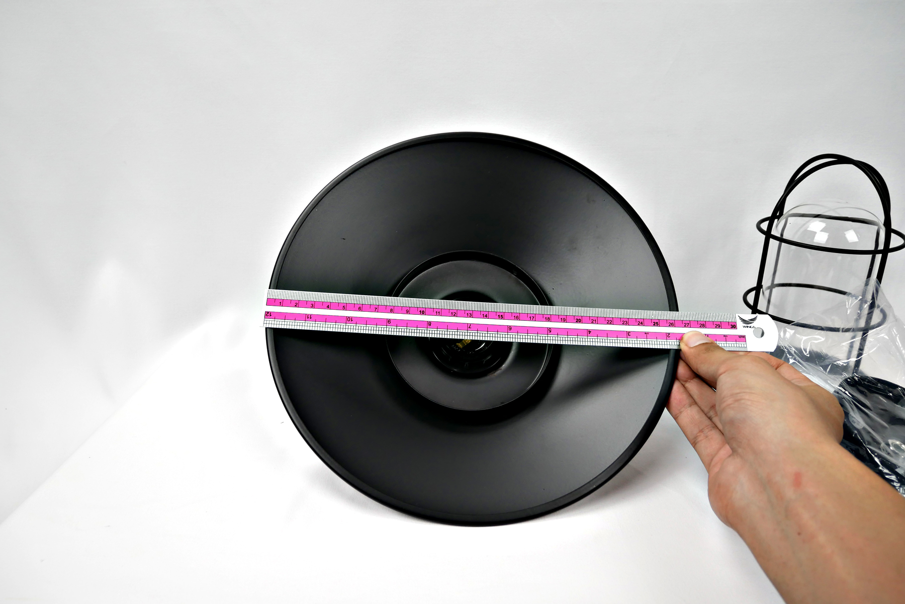 โคมไฟห้อยเพดาน Industrial Loft สีดำ เหล็กดัดครอบแก้ว