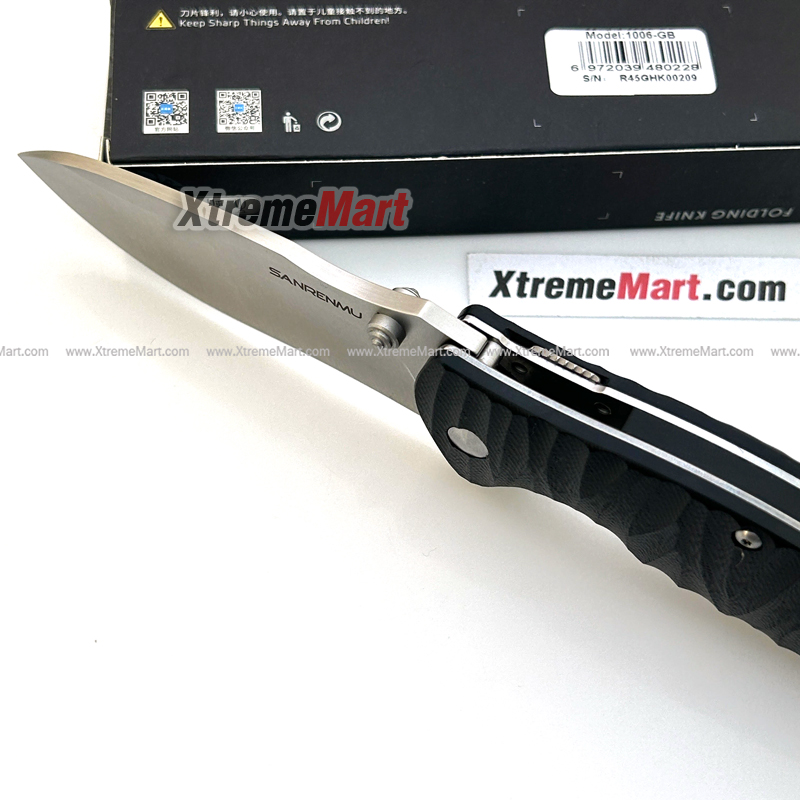 มีดพับ SANRENMU 1006-GB ด้าม G10 สีดำ จุดหมุนระบบตลับลูกปืน(Ball Bearing) เปิด-ปิด ลื่นมาก