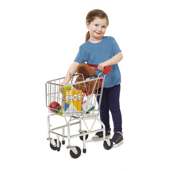 รถเข็นช็อปปิ้งสำหรับเด็ก Melissa & Doug Shopping Cart Toy - Metal Grocery Wagon