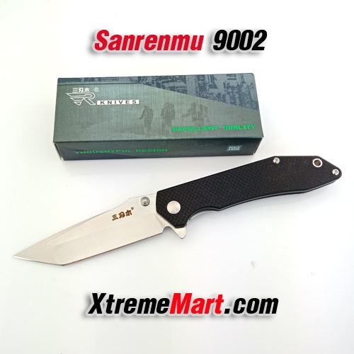 มีดพับ Sanrenmu 9002-BK (ด้าม G10&Stainless)ใบมีด Tento Liner Lock Stainless Steel Folding Knife (สีดำ)