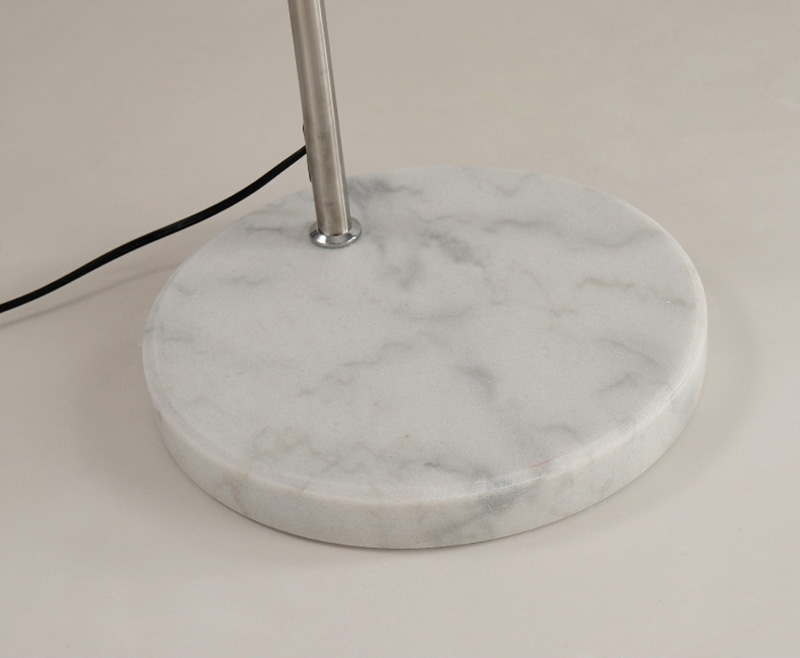 โคมไฟตั้งพื้นทรงโค้งโป๊ะ Acrylic สีขาวทรงกลม 30cm [SH-xd-004]