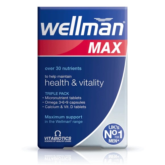 วิตามินรวมสูตรเข้มข้นพิเศษสำหรับผู้ชาย Vitabiotics Wellman - Max