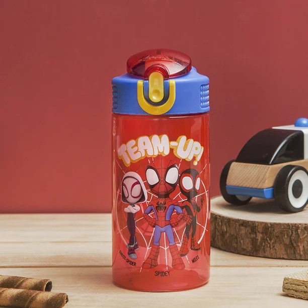 กระติกน้ำพร้อมหลอดดื่มสำหรับเด็ก Zak! Spidey & His Amazing Friends 16 Oz. Reusable Water Bottle with Straw