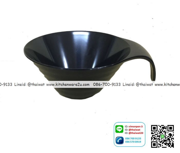 P11058 ชามเมลามีนมีหู 8 นิ้ว เมลามีนแท้ Flowerware เครือSuperware No.B26366-8 (ราคาส่งต่อ 1 โหล: 12 ใบ)
