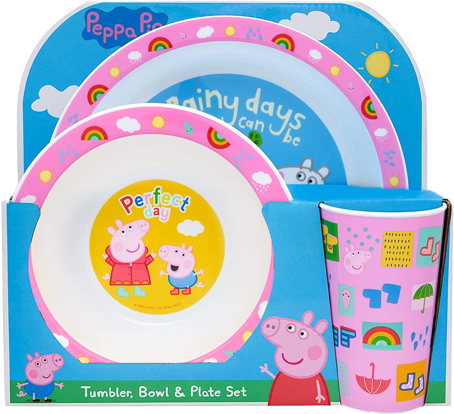 ชุดรับประทานอาหารสำหรับเด็ก DNC Peppa Pig Tumbler, Bowl & Plate Set