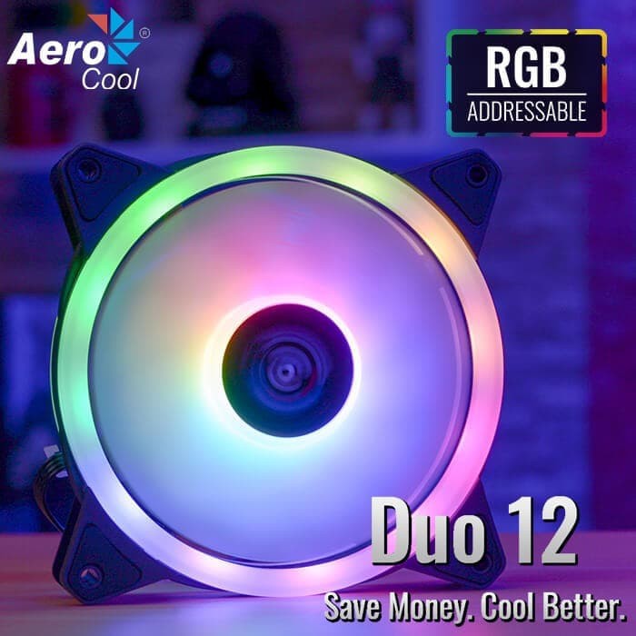 FAN CASE AeroCool Duo 12 Lite 12CM RGB PC FAN #พัดลมระบายความร้อน