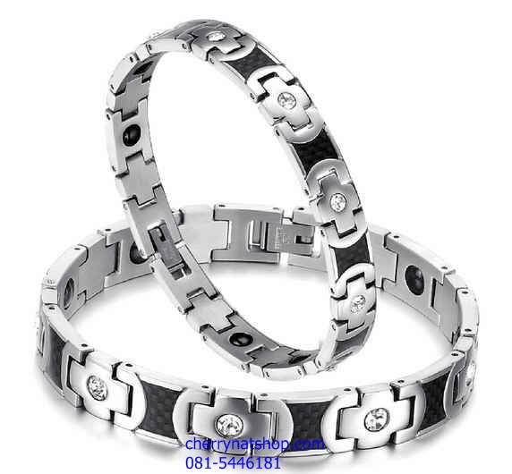 พร้อมส่งสร้อยข้อมือแม่เหล็กเพื่อสุขภาพ สร้อยข้อมือไทเทเนียมเจอรเมเนียม รุ่นUA