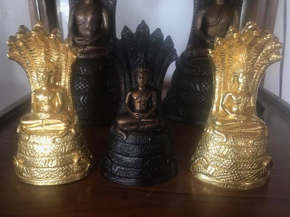 หลวงพ่อเจ็ดกษัตริย์ พระพุทธสิริสัตตราช ( พระบูชา ขนาดหน้าตัก 3 นิ้ว เนื้อโลหะชนวน ปิดทองคำแท้ )