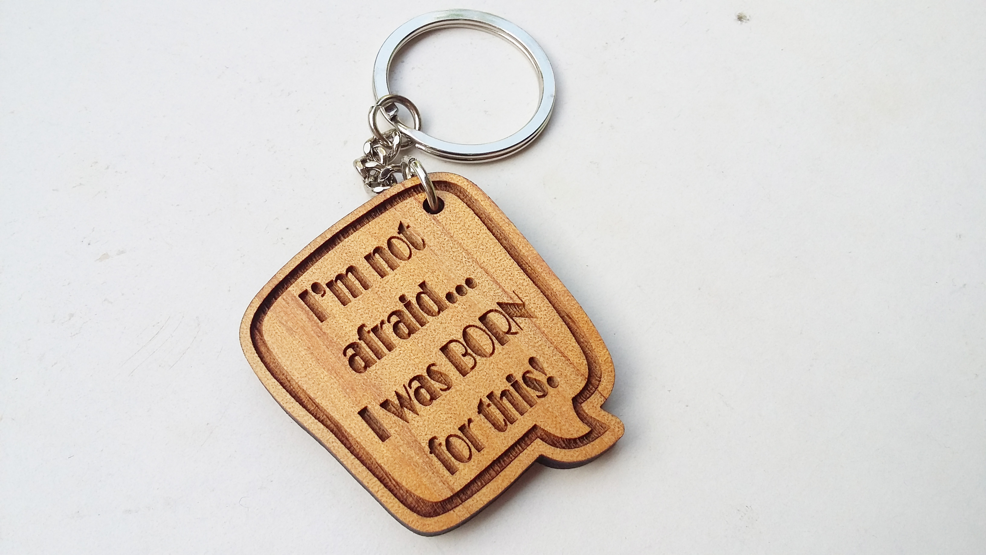 พวงกุญแจไม้ พวงกุญแจไม้ใส่ข้อความ