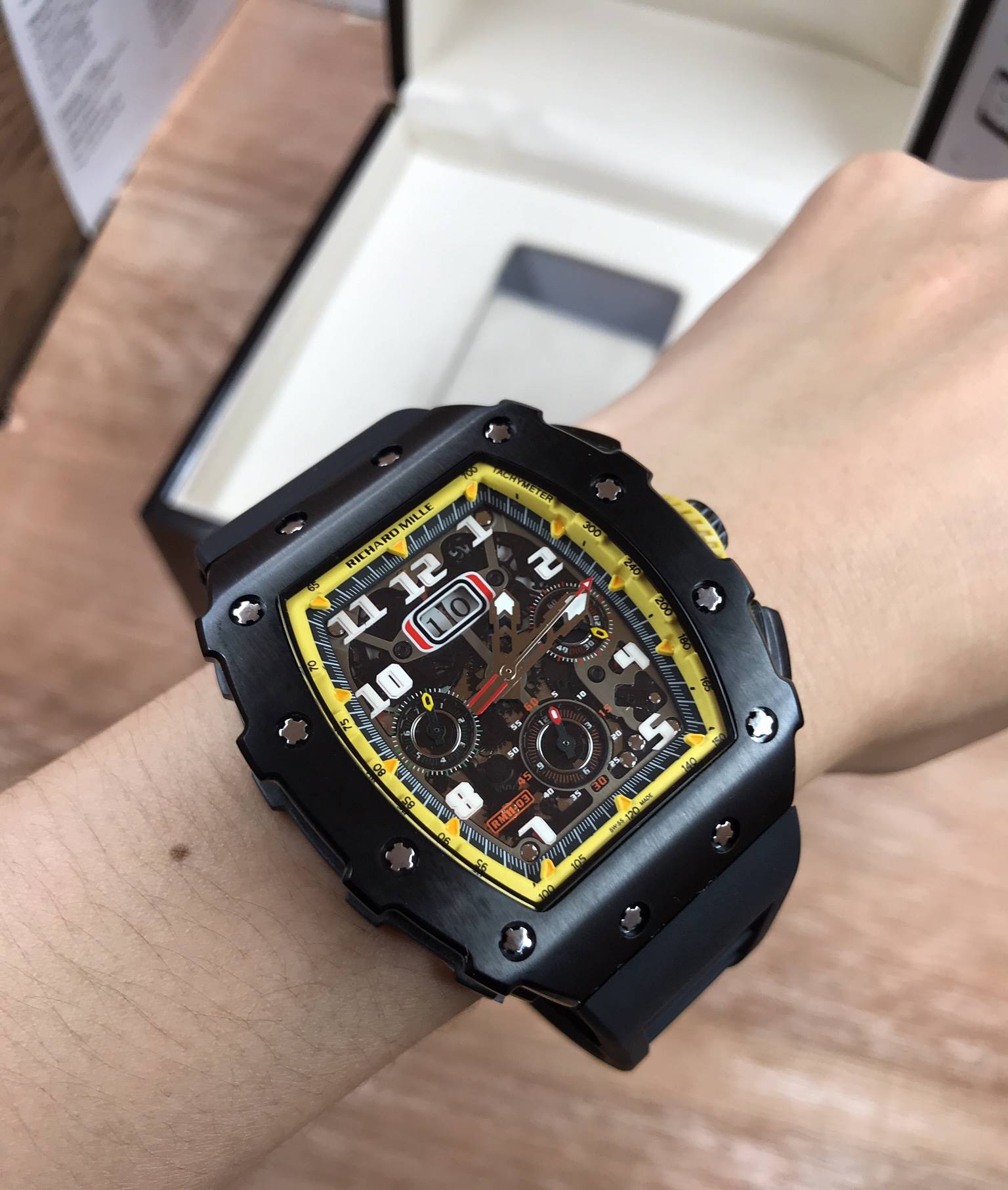 นาฬิกา Richard Mille RM11-03 Black yellow - งาน Mirror Swiss