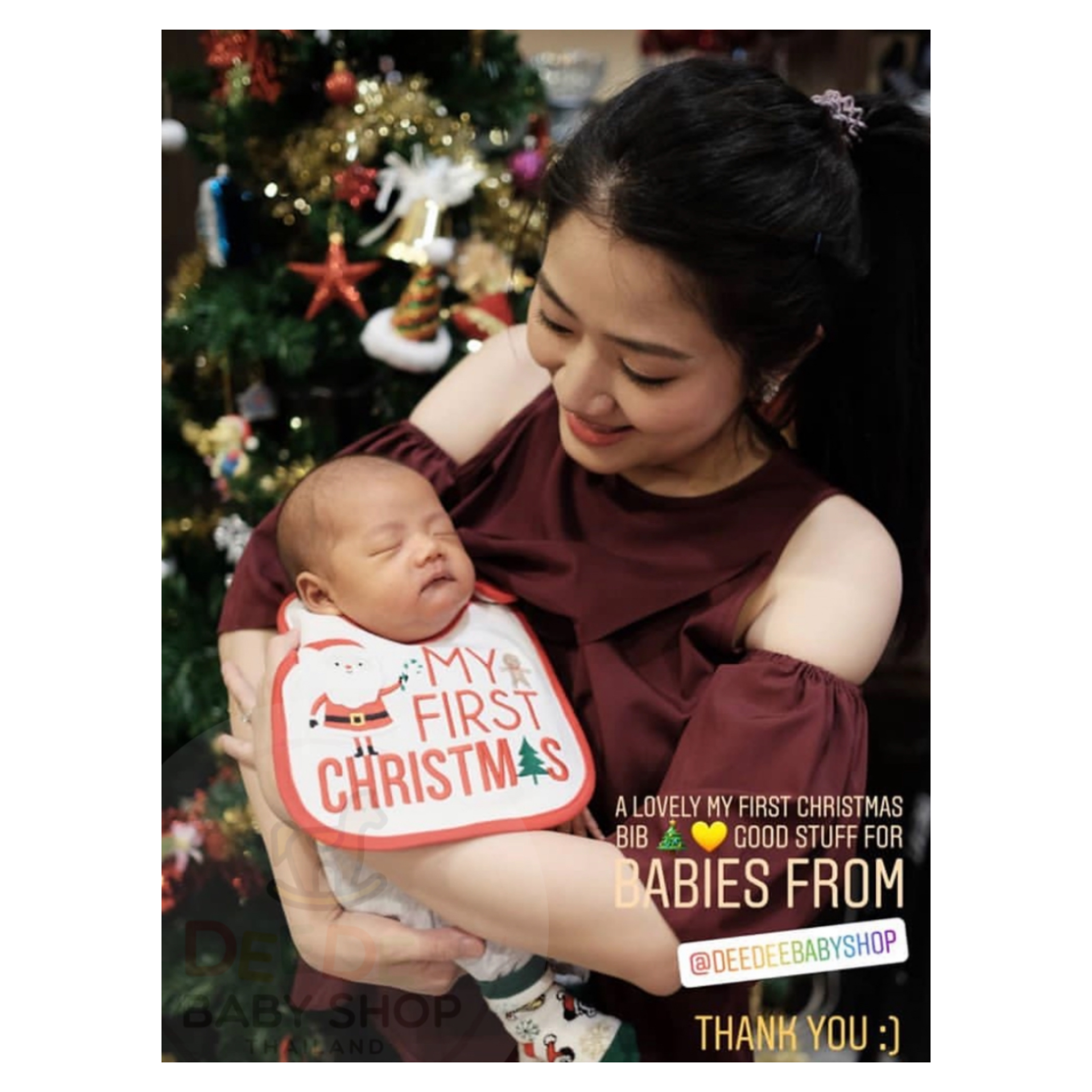 ผ้ากันเปื้อนสำหรับทารกและเด็กเล็ก Just One You made by Carter's My First Christmas Baby Teething Bib