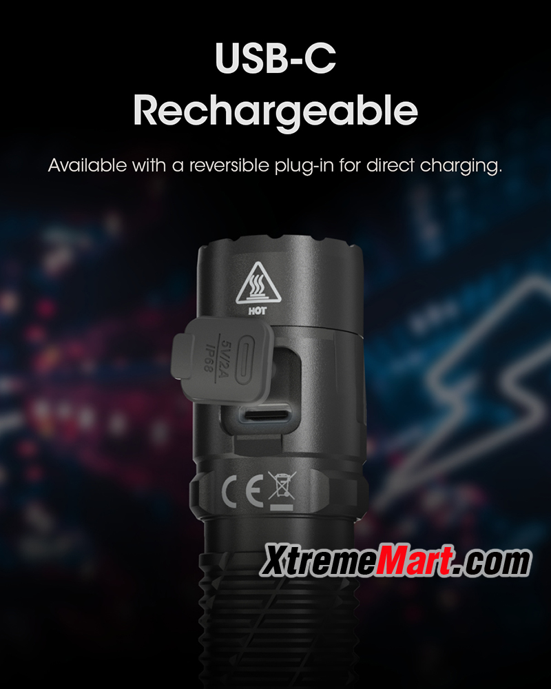 ไฟฉาย Nitecore MH12 Pro Multi-Task Hybrid series LED NiteLab UHi 40 LED แสงขาว 3300 ลูเมน USB-C Rechargeable พร้อมแบตเตอรี่ 21700 x1ก้อน