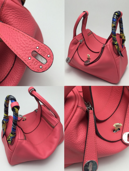 กระเป่า hm lindy togo leather 30 cm สีชมพู rose