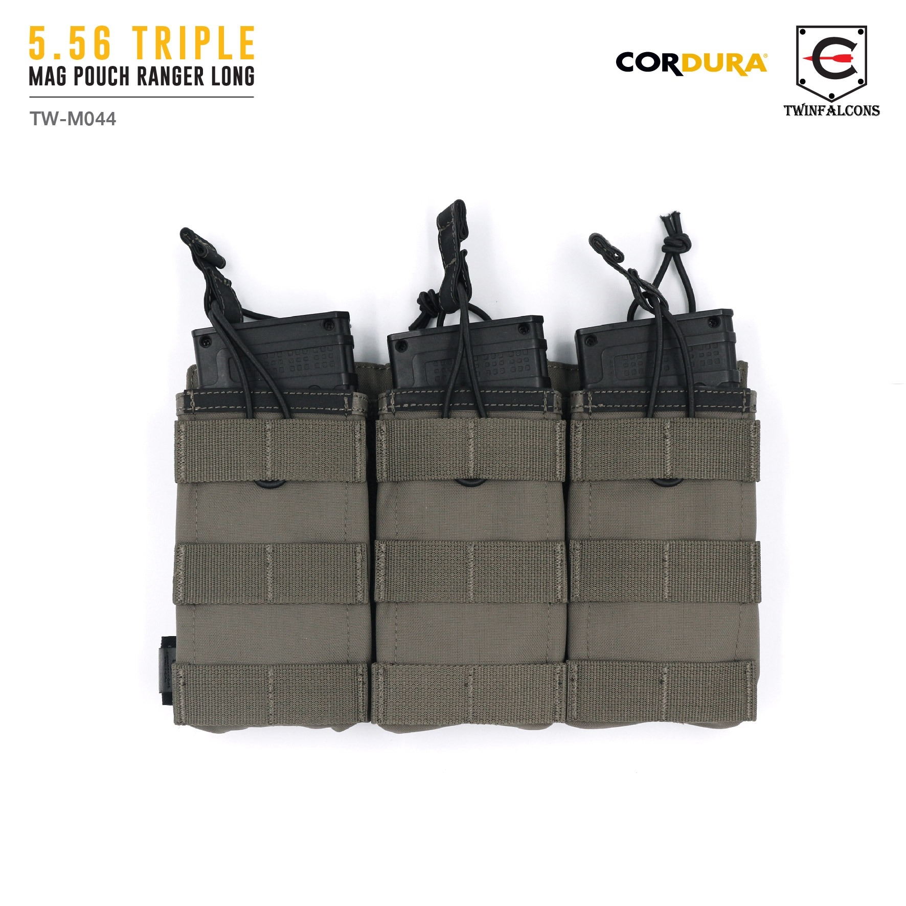ซองแม็กกาซีน 5.56 Triple Mag Pouch Ranger Long ( Twinfalcons ) [ TW-M044 ] (K0730)