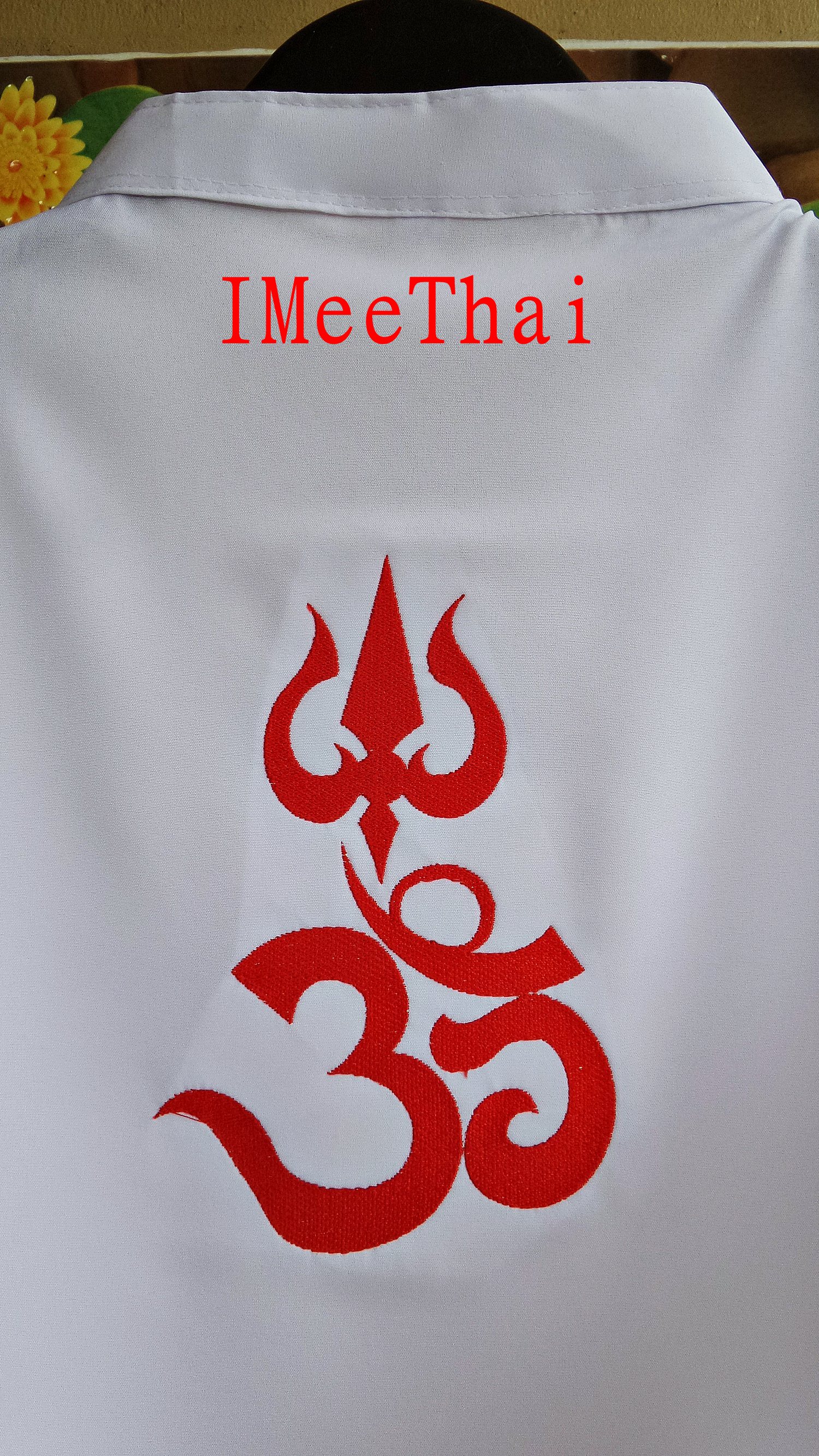 เสื้อ โอม พระพิฆเนศ ตรีศูล สีแดง