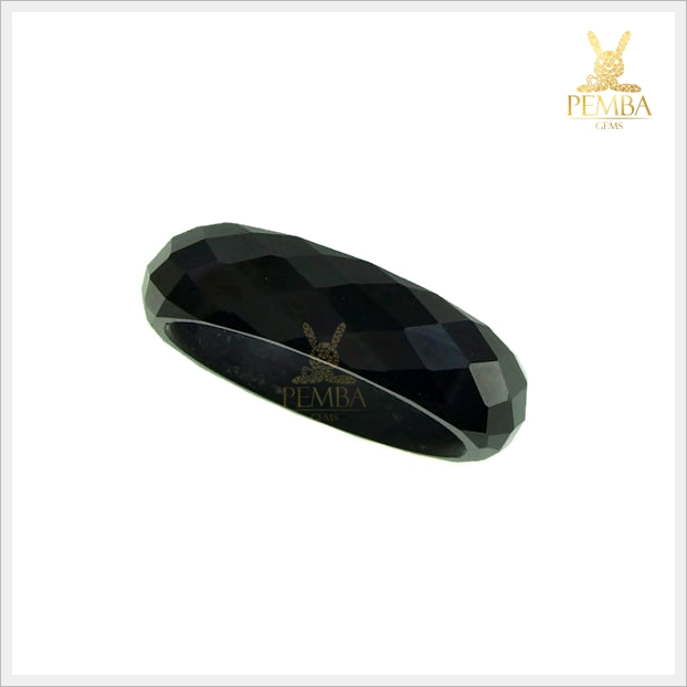 แหวนนิลแท้ ปลอกมีด เจียรไนเหลี่ยมทั้งวง เท่มีสไตล์