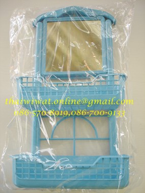 P00079 ชั้นวางสบู่ 2 ชั้น + กระจก (12*27*52 cm) (ราคาขายส่งต่อ 1 โหล: 12 ชุด)