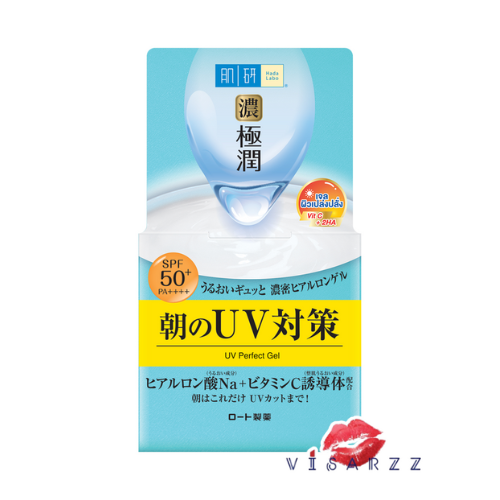 (ฉลากไทยกระปุกสีฟ้า 90g) Hada Labo UV White Gel SPF50+ PA++++ 90g ฮาดะ ลาโบะ ยูวี ไวท์ เจล เอสพีเอฟ50+พีเอ++++ กันแดดเนื้อเจล ที่รวมสุดยอด 5 คุณสมบัติ เพื่อผิวสวยสมบูรณ์แบบ ทั้งกระจ่างใส ชุ่มชื่น ปกป้องผิวจากแสงแดดในขั้นตอนเดียว