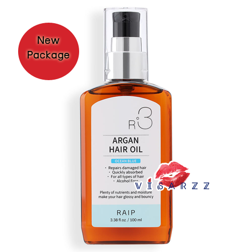 (#Ocean Blue) RAIP R3 Argan Hair Oil 100mL ออยล์บำรุงสุดปังจากเกาหลี เนื้อออยล์บางเบา ไม่เหนียวเหนอะ ซึมลงเส้นผมได้ไว เหมาะกับคนหนังศีรษะมันง่าย อ่อนโยน สกัดจากธรรมชาติ 100% ใช้แล้วผมหอมนุ่ม หวีง่าย ไม่พันกัน ให้ผมสลวยสวยเป๊ะราวกับเพิ่งออกมาจากซาลอน