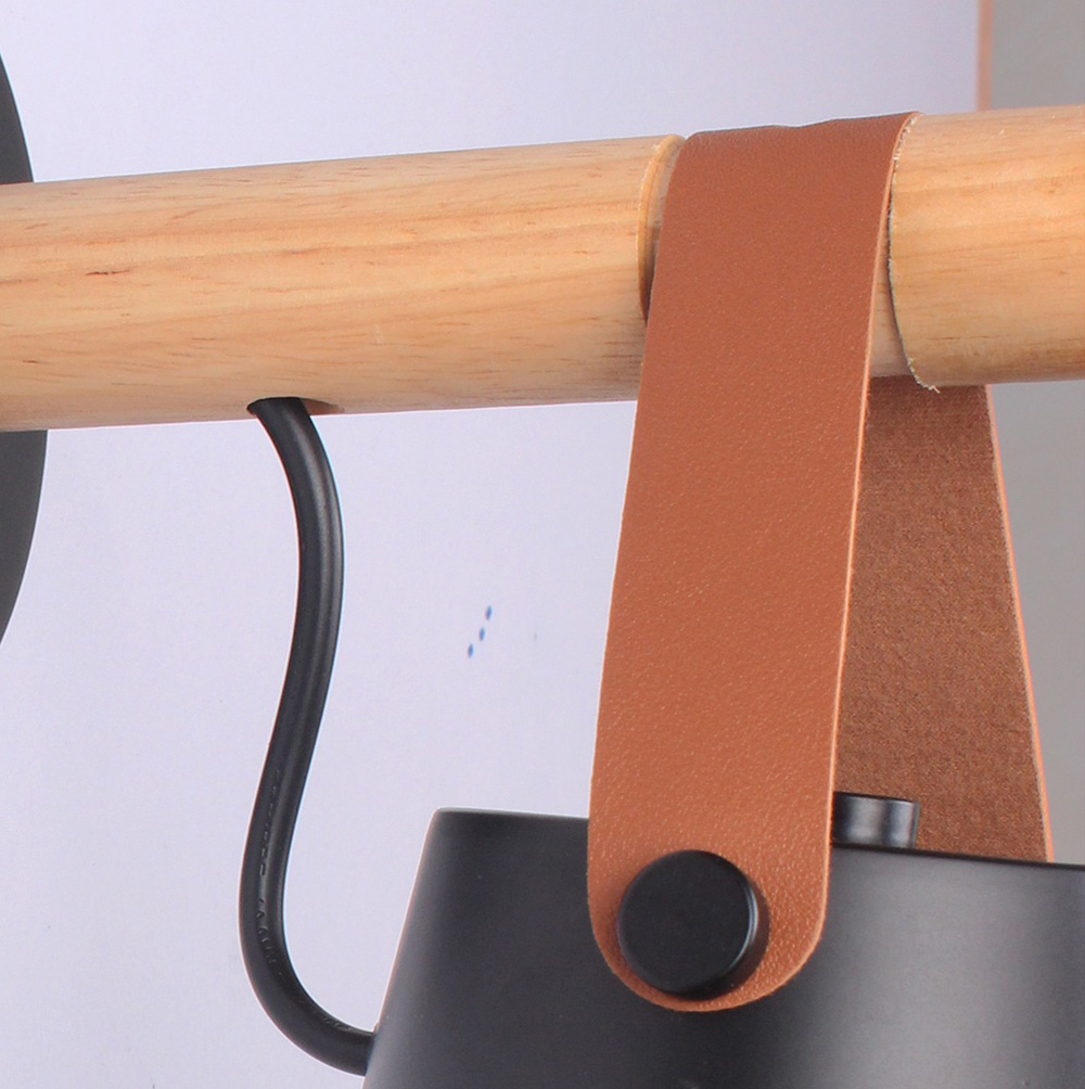 โคมไฟติดผนัง Wood art มีสายคล้องผ้าสไตล์โมเดิร์นมินิมอล [7332]