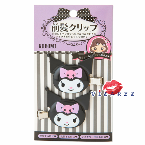 (#0196 Kuromi) Sanrio Hair Clip กิ๊บติดผมญี่ปุ่น 1 คู่ สุดคิวท์