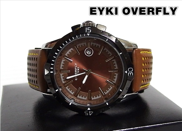 นาฬิกา Overfly eyki ของแท้ 100% รุ่น Overfly กรอบสีดำ สายหนังสีน้ำตาล สวยสุดๆ
