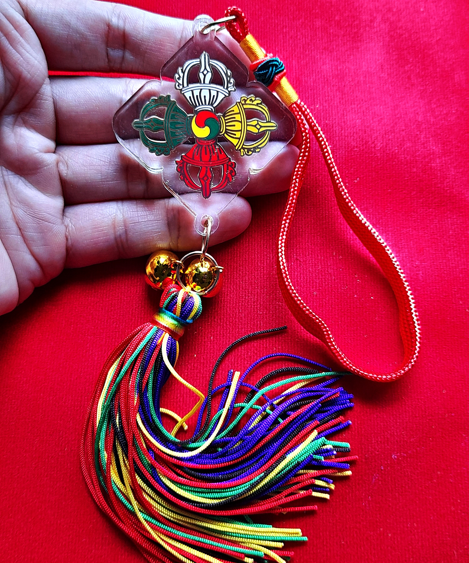 วัชระ (กิมกังซู่) (เคลือบเรซิ่นใส) แบบแขวนบูชา - (เข้าพิธีปลุกเสกแล้ว)