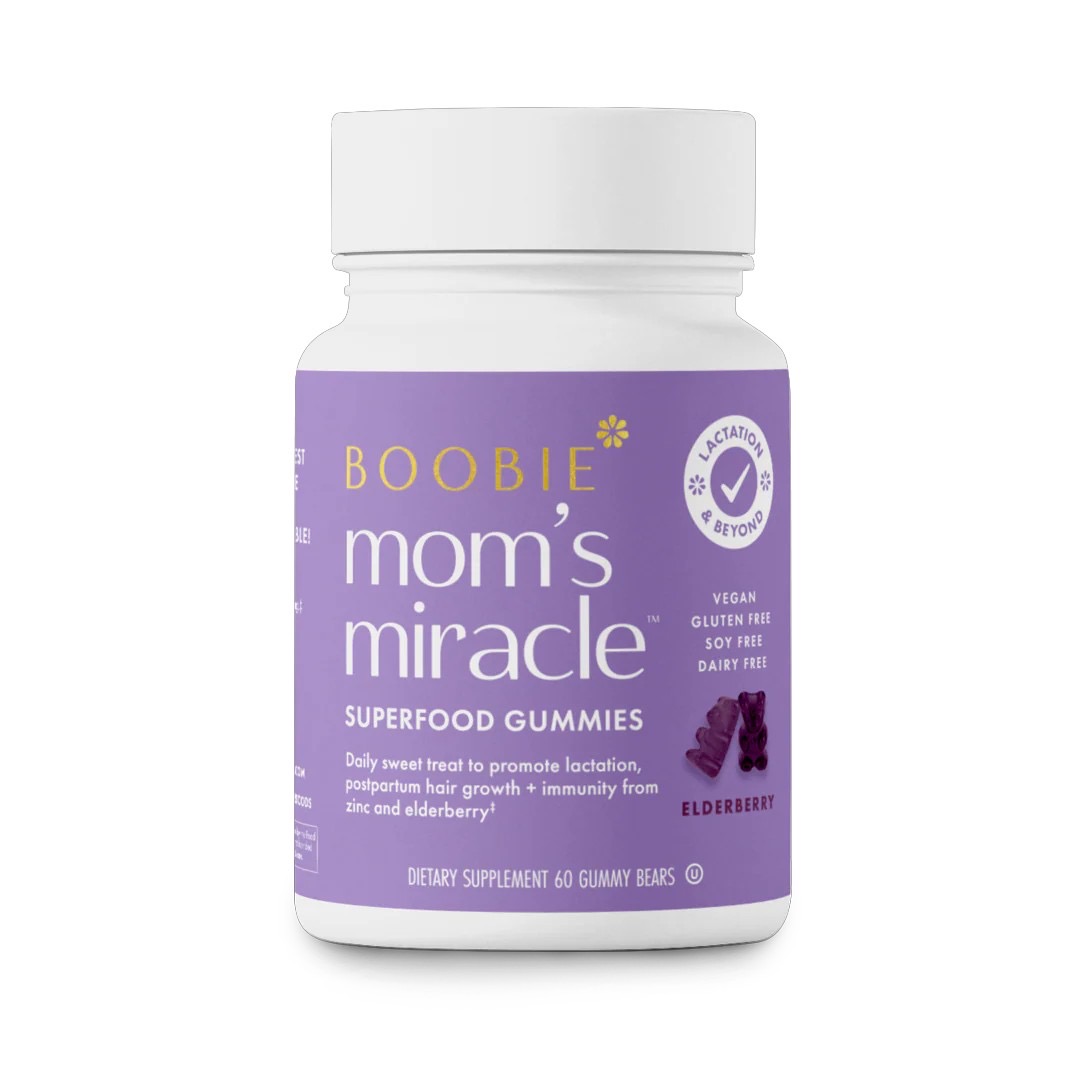 กัมมี่กระตุ้นการผลิตน้ำนมพร้อมบำรุงร่างกายคุณแม่ BOOBIE* Bears Mom's Miracle Superfood Lactation Gummies (60 Gummies)