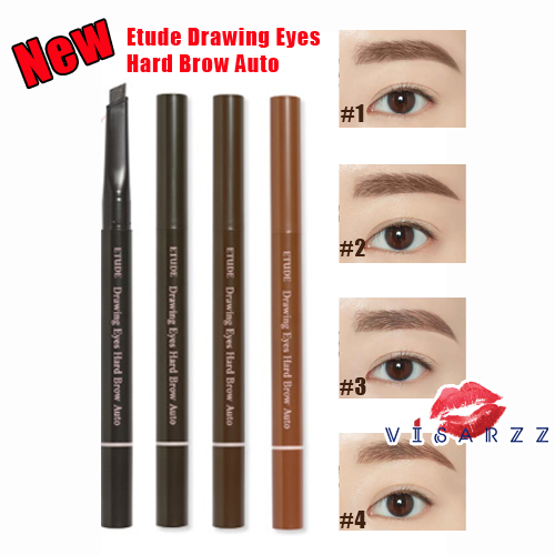 ร่นใหม่ #2 Etude Drawing Eyes Hard Brow Auto #2 Grey Brown อีทูดี้ ดินสอเขียนคิ้วหัวปาดรุ่นใหม่ หน้าตัด 6 เหลี่ยม พร้อมที่เหลาให้คมในตัว ให้การเขียนคิ้วเป็นเส้นง่าย เป๊ะทุกองศา พร้อมแปรงปัดคิ้วในตัว