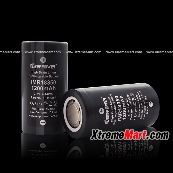 แบตเตอรี่ Keeppower IMR 18350 1200mah 10A high drain rechargeable Li-on battery (ก้อนละ)