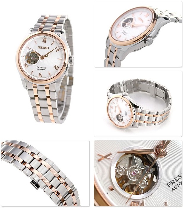 Karnvera Shop นาฬิกาข้อมือผู้ชาย Seiko Presage SSA412J1 Men's Steel Pink Watch