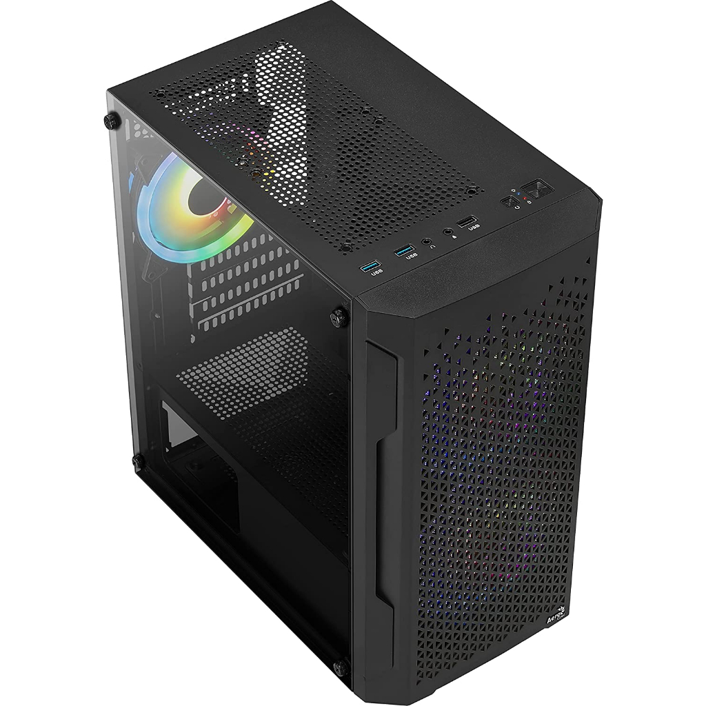 CASE AEROCOOL TRINITY MINI (TRINITY MINI-G-BK-V3) (MICRO-ATX) เคส