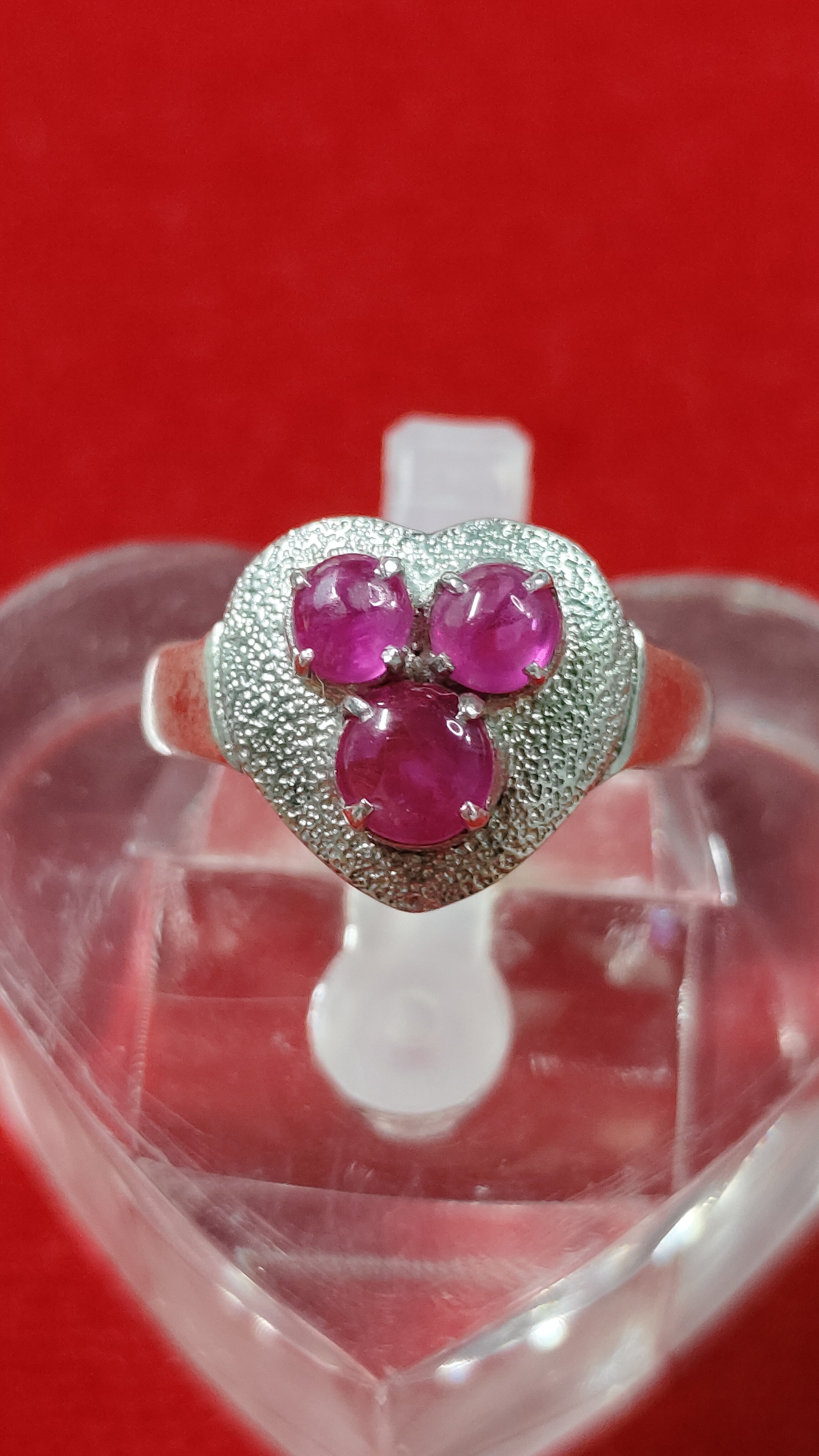 #แหวนทับทิมเนื้อแก้ว รหัสR-0061