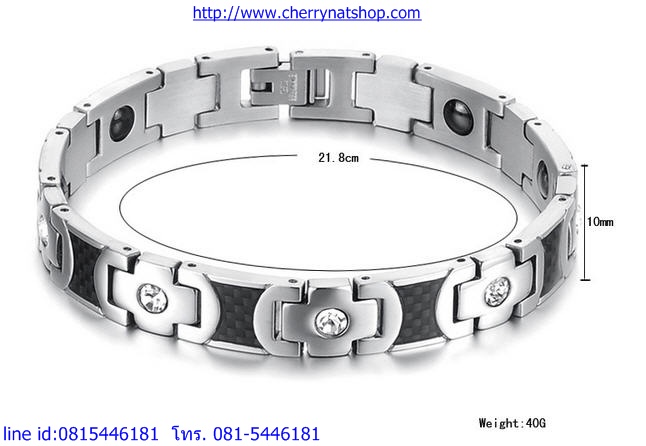 พร้อมส่งสร้อยข้อมือแม่เหล็กเพื่อสุขภาพ สร้อยข้อมือไทเทเนียมเจอรเมเนียม รุ่นCE