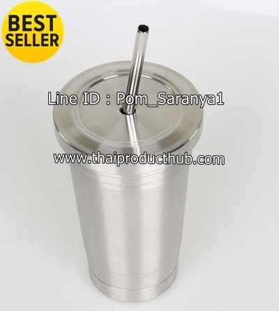 แก้วน้ำสแตนเลส พร้อมหลอดสแตนเลส, สินค้าพรีเมี่ยม, ของที่ระลึก, ของชำร่วย